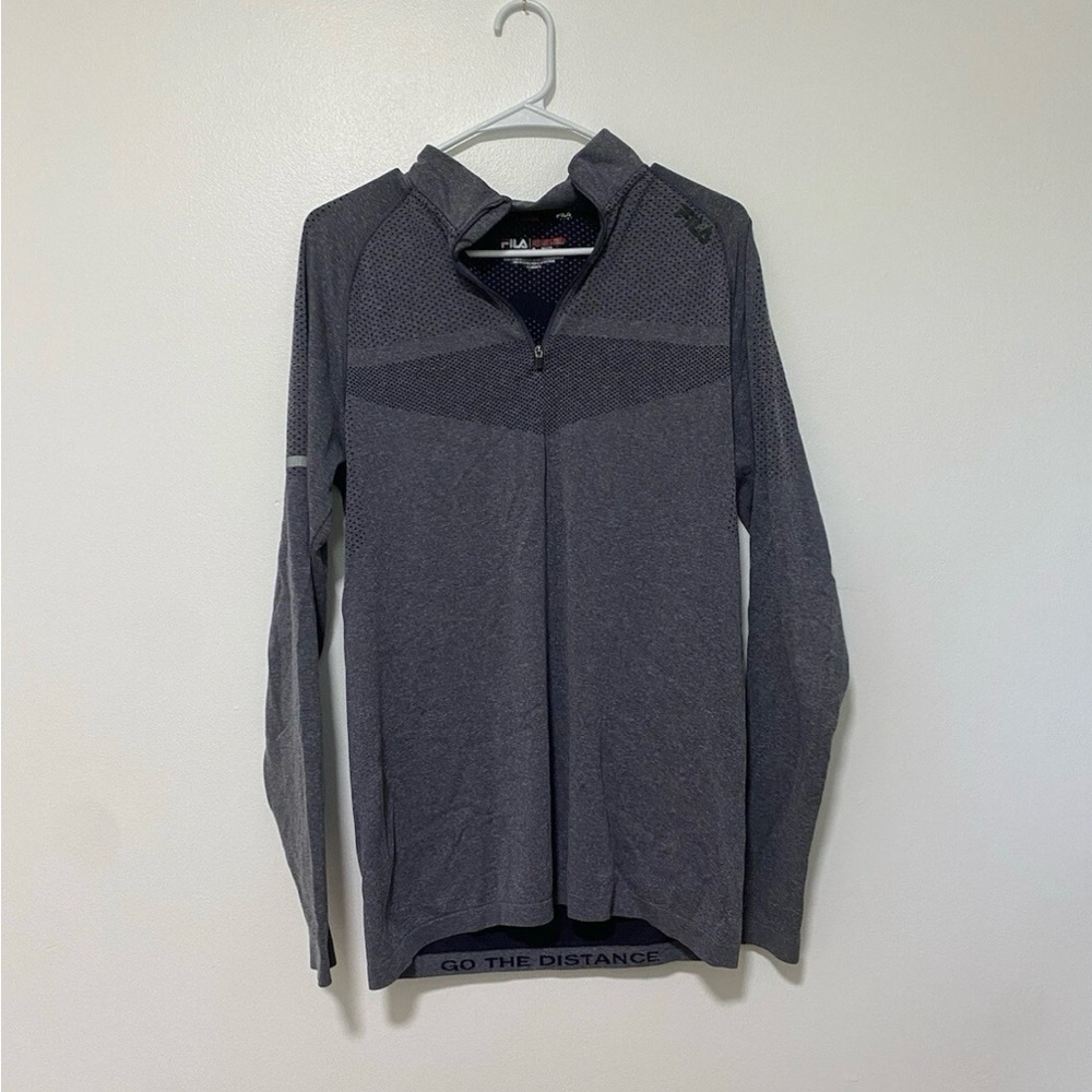 Men’s Fila Grey Athletic Long Sleeve Zip Up Small